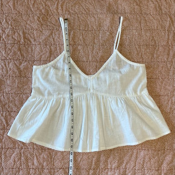 Textured Cotton Peplum Tank Top - Picture 9 of 10